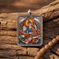 Guru Rinpoche Padmasambhava miniature Thangka pendant, a bespoke energy protection amulet crafted by BEYUL ATELIER.